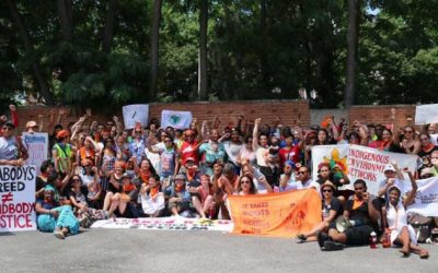 CJA NATIONAL CONVENING ACTION: 150 People Plus Two on Horseback March down Forsyth Blvd., Confront Giant Law Firm Armstrong Teasdale