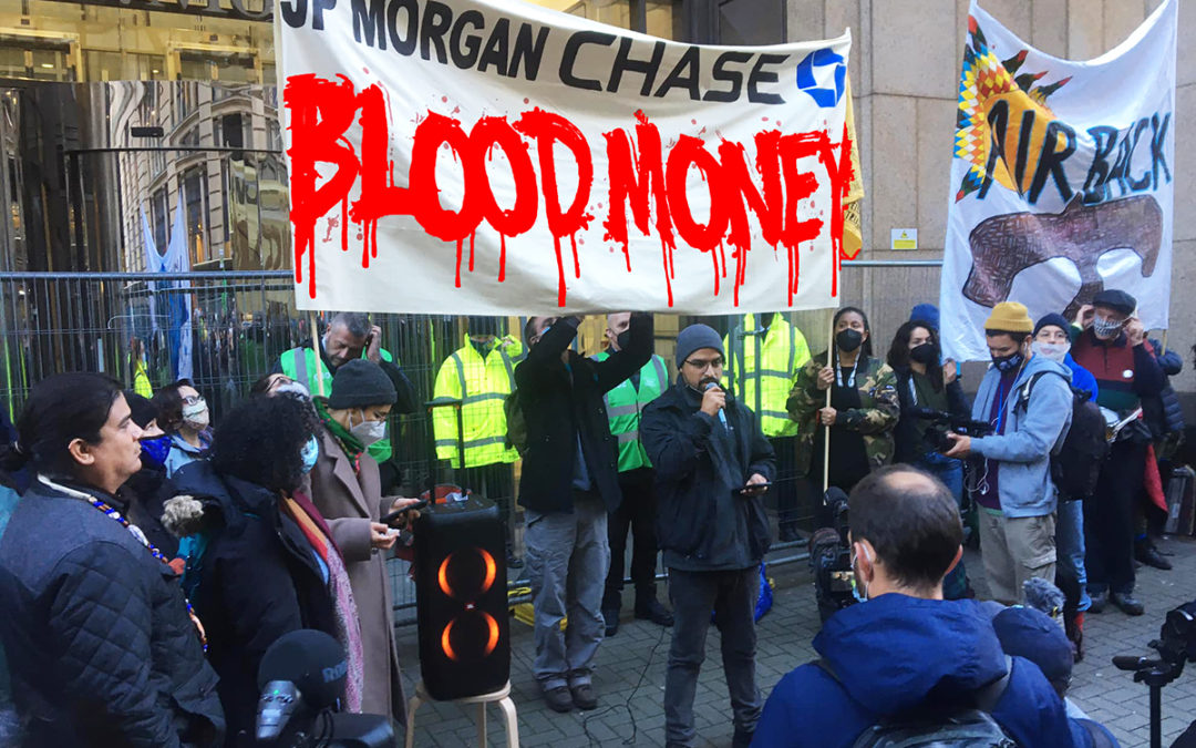 Frontline Communities Confront JP Morgan on Violating Indigenous Rights and Financing the Climate Crisis